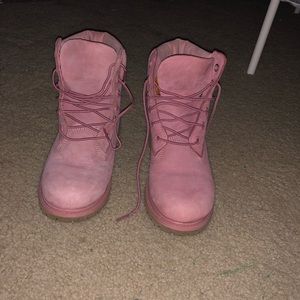 Pink timberland shoes